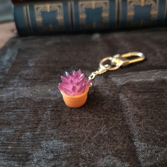Pink Succulent Keychain - Picture 1 of 3